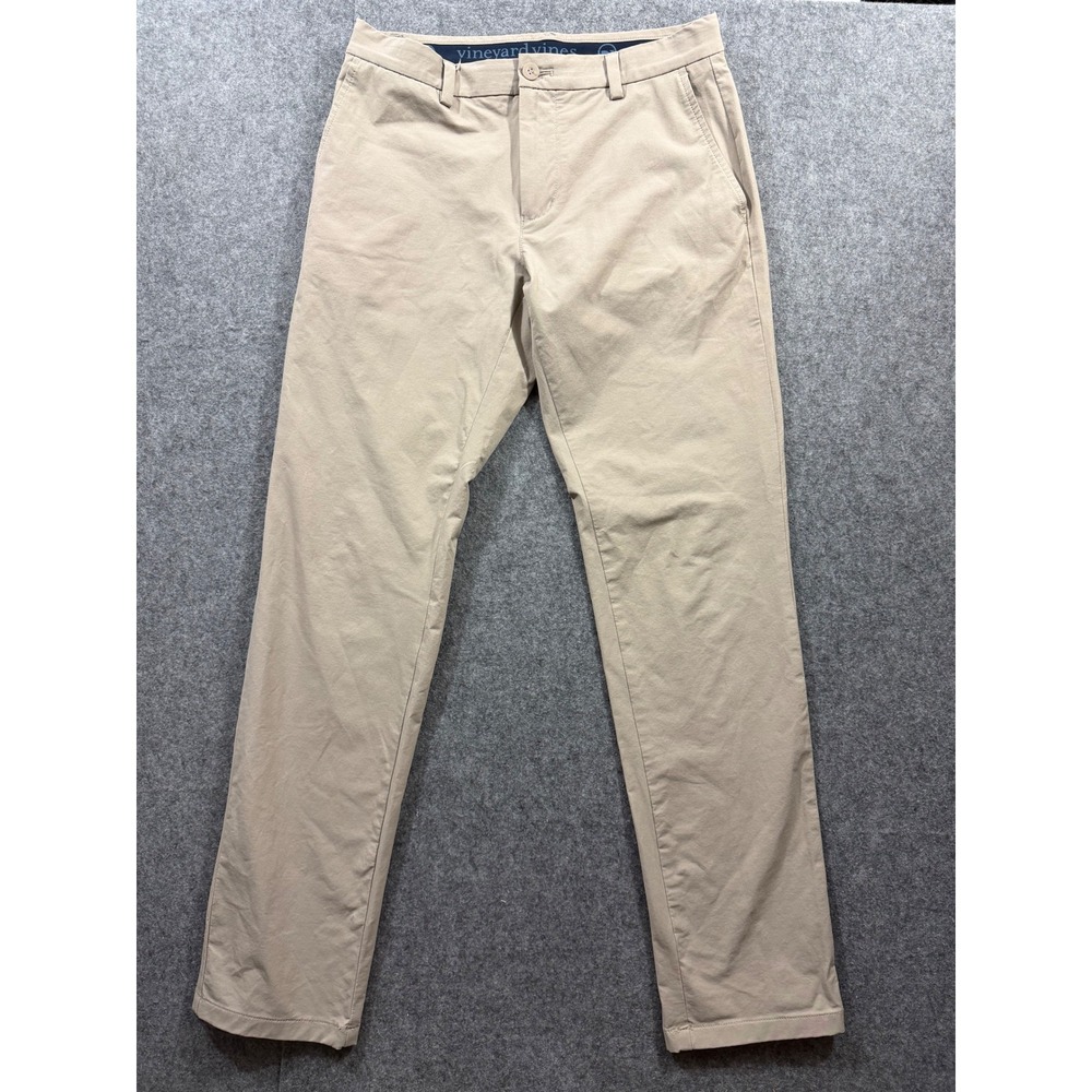 Vineyard Vines On The Go Pant Mens 30x32 Khaki Tan Performance Chino Stretch